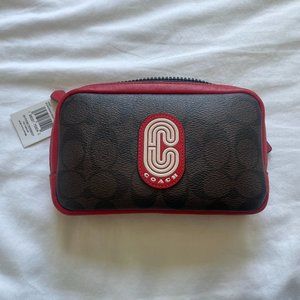Coach Carrier Phone Crossbody In Colorblock Signature Canvas With Coach Patch